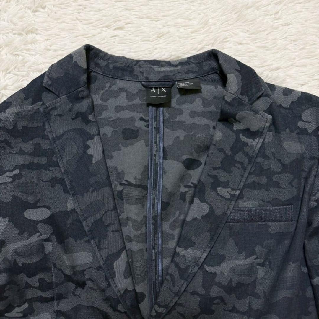 ✨未使用級/XL✨アルマーニエクスチェンジ テーラードジャケット 迷彩 デニム