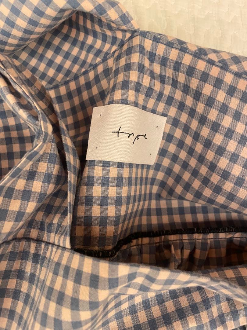トップス tope. cross strap tunic / gingham p.b
