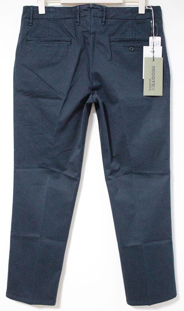 新品 インコテックス ストレッチチノ スリムフィットパンツ XLサイズ（W90紺