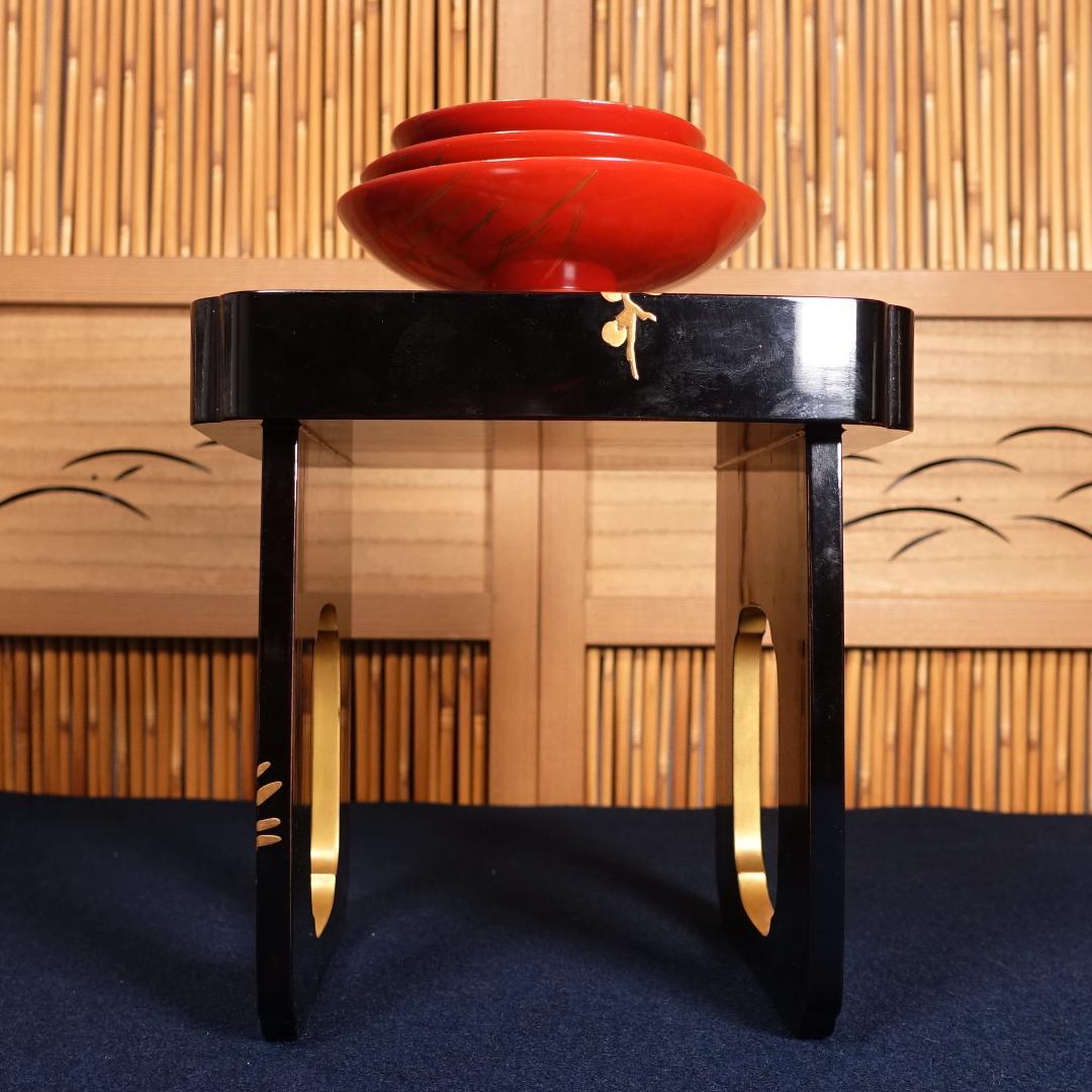 最高級京漆器 三上揚光堂 松竹梅蒔絵 花月台 三つ組盃揃 共箱