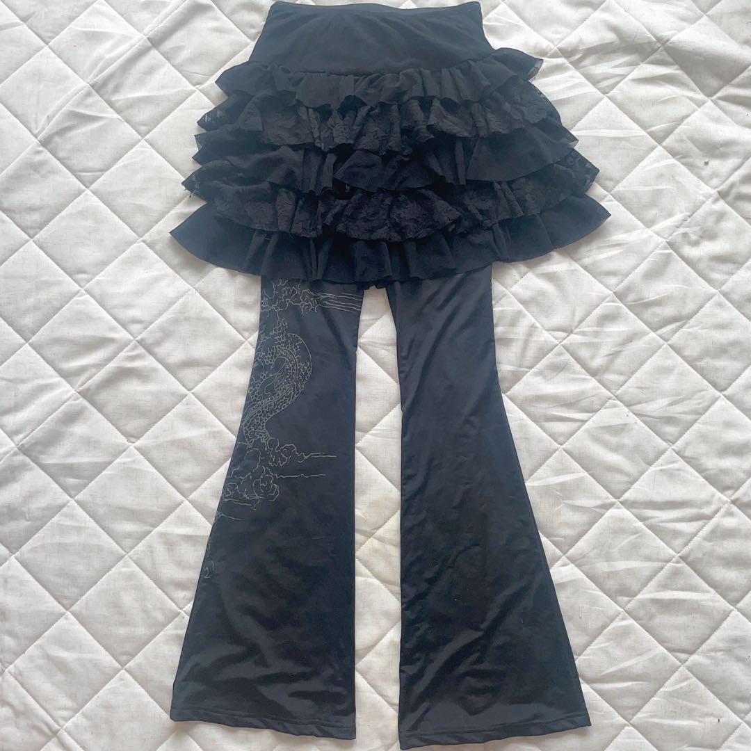 191 00s ozzcrocフリルスカート&プリントレギンス2点セット