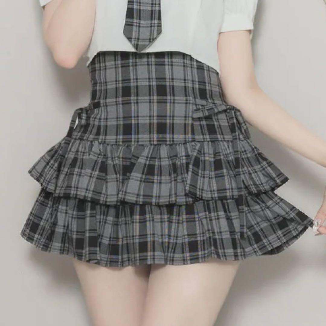 pium ピウム サイドリボンティアードスカート