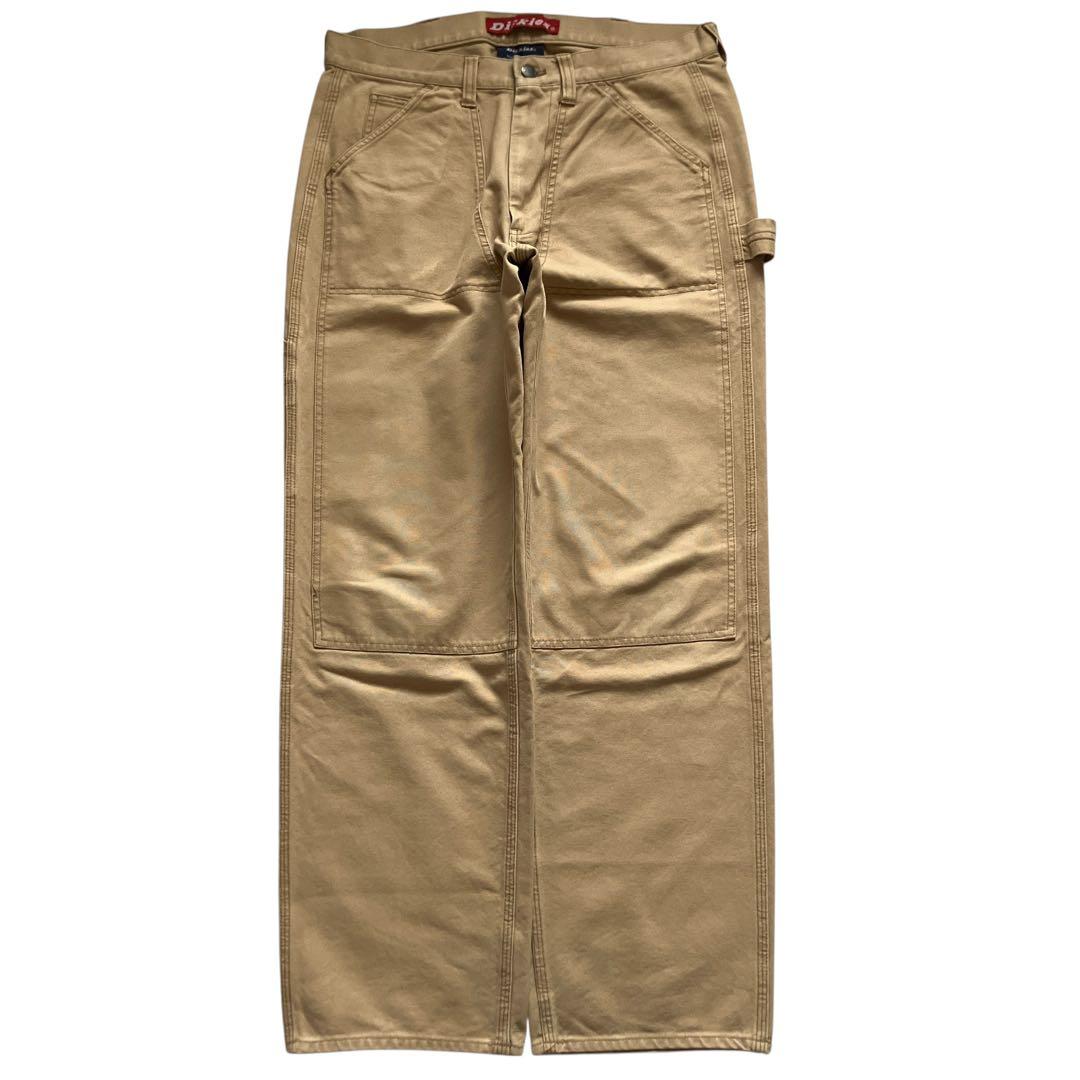 極太90s DICKIES W34 ダック地ダブルニー バギーペインターパンツ