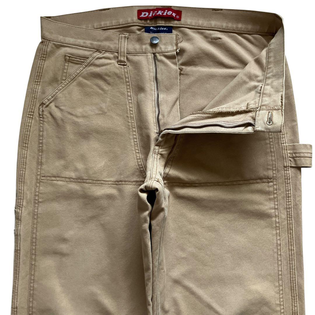 極太90s DICKIES W34 ダック地ダブルニー バギーペインターパンツ