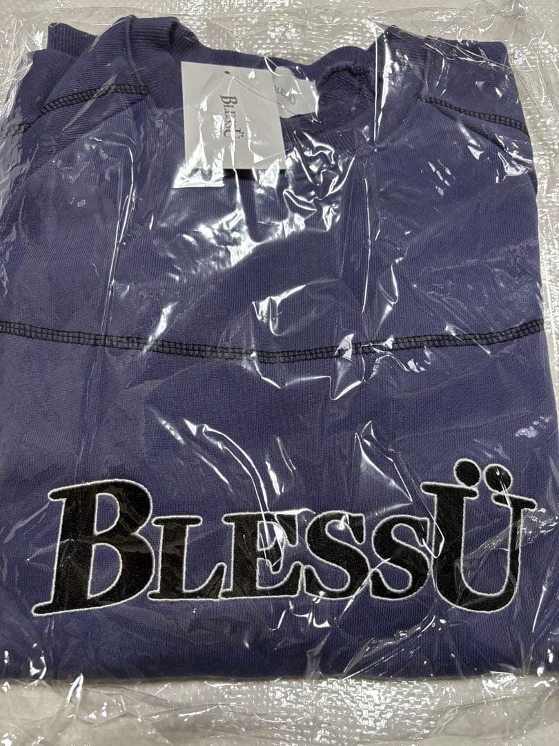 ブルー　bless u BU OG logo stitch sweatshirt