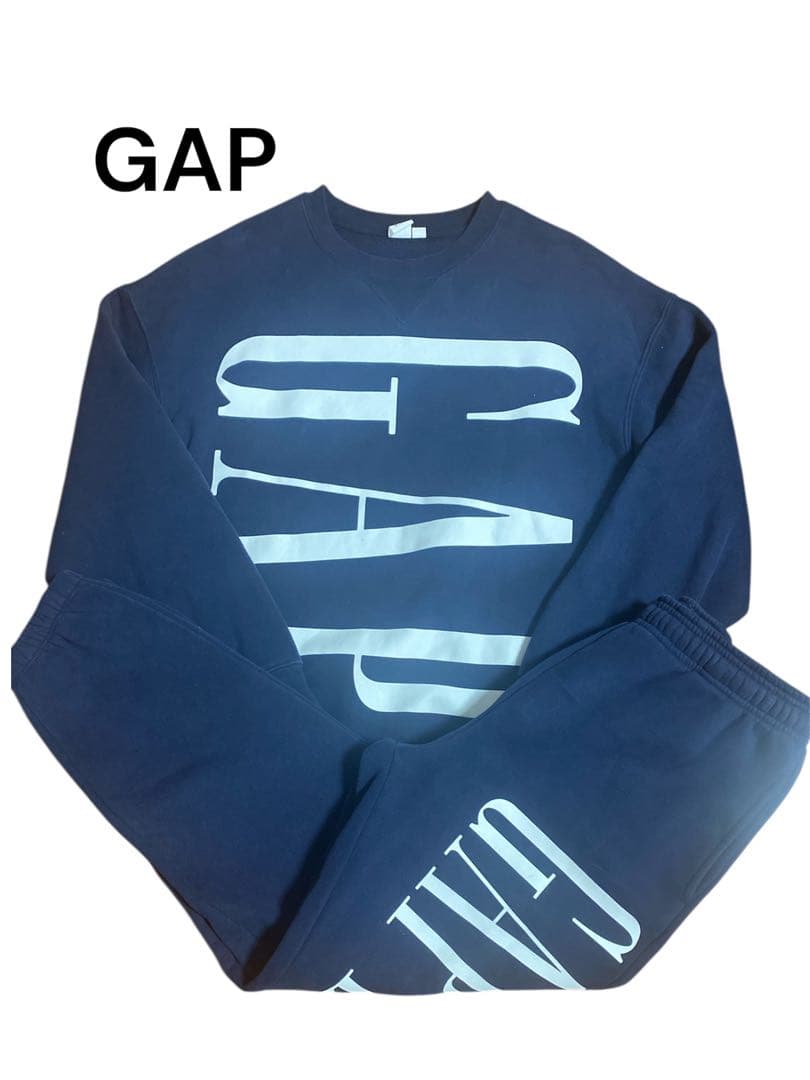 GAP ネイビー ロゴ スウェットセットアップ　M