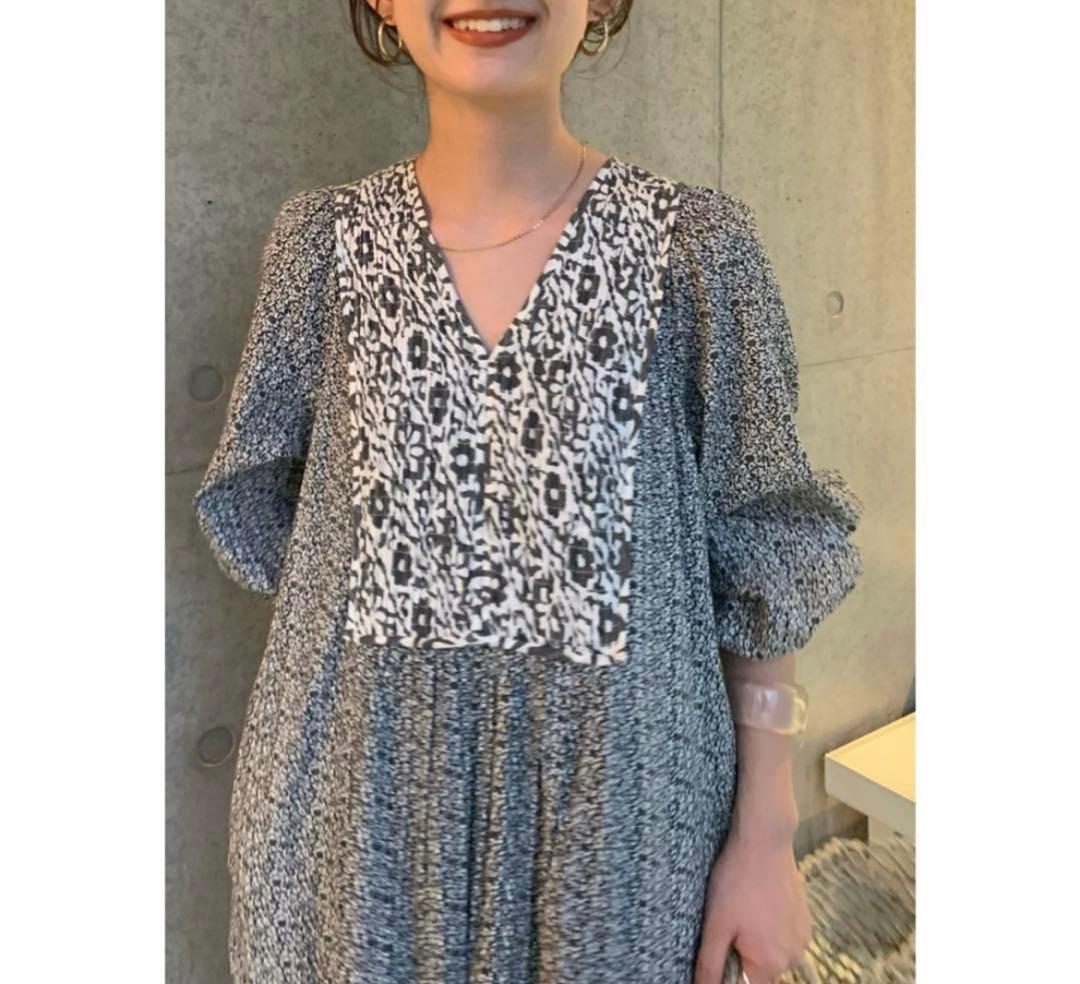 サラマリカ コットンルレックスダブルフラワープリントドレス