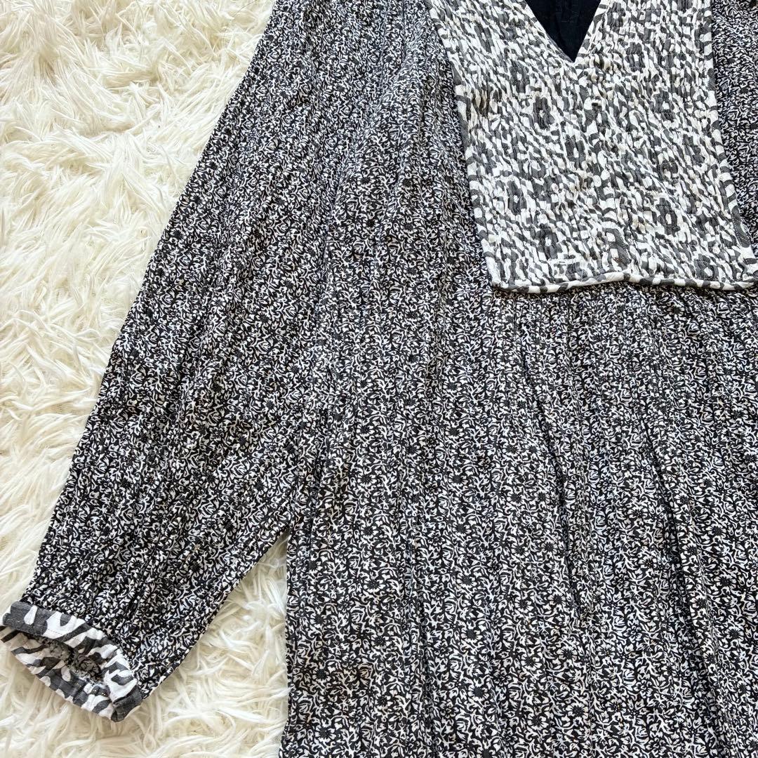 サラマリカ コットンルレックスダブルフラワープリントドレス