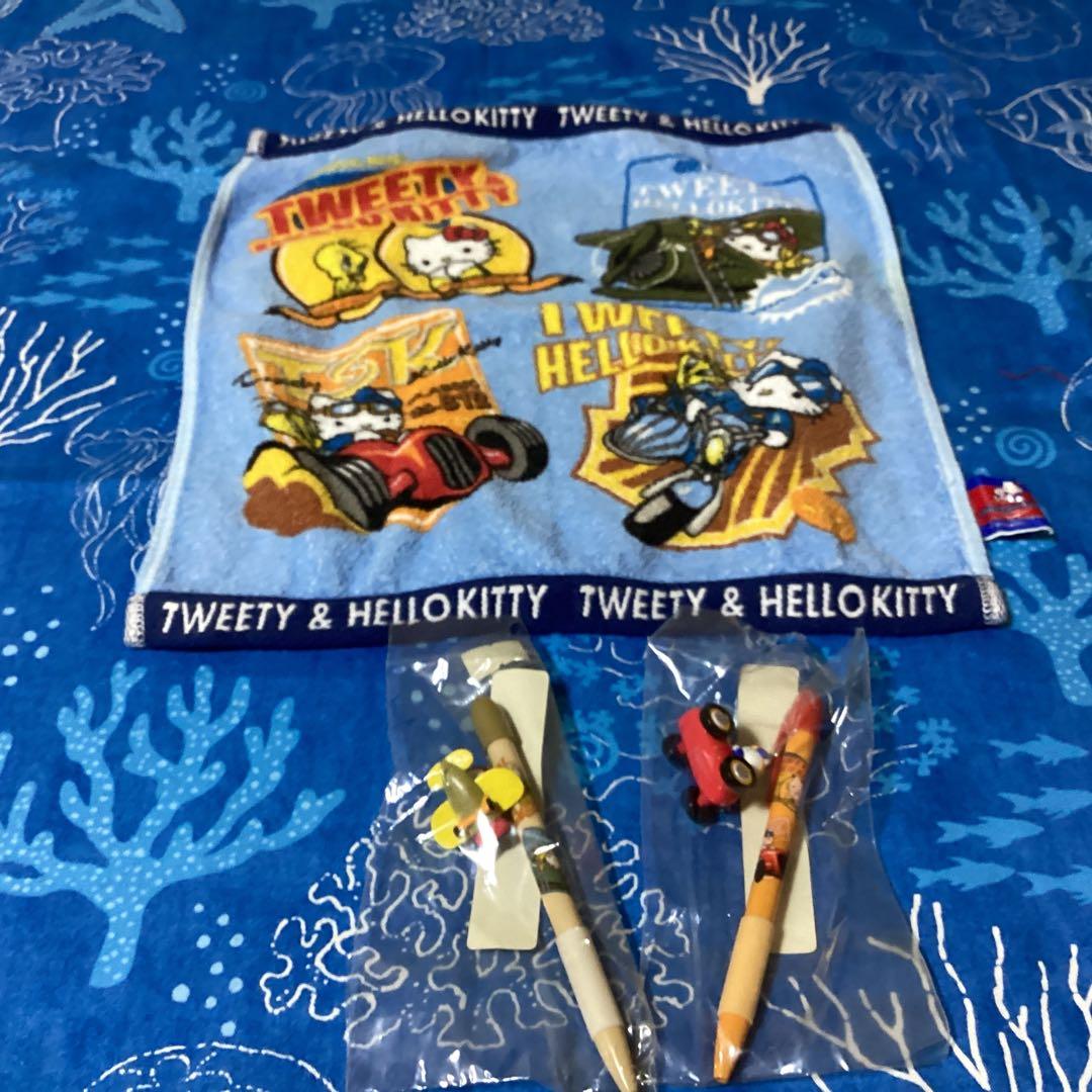 3432 トゥイーティー &ハローキティボールペン &ハンカチセット