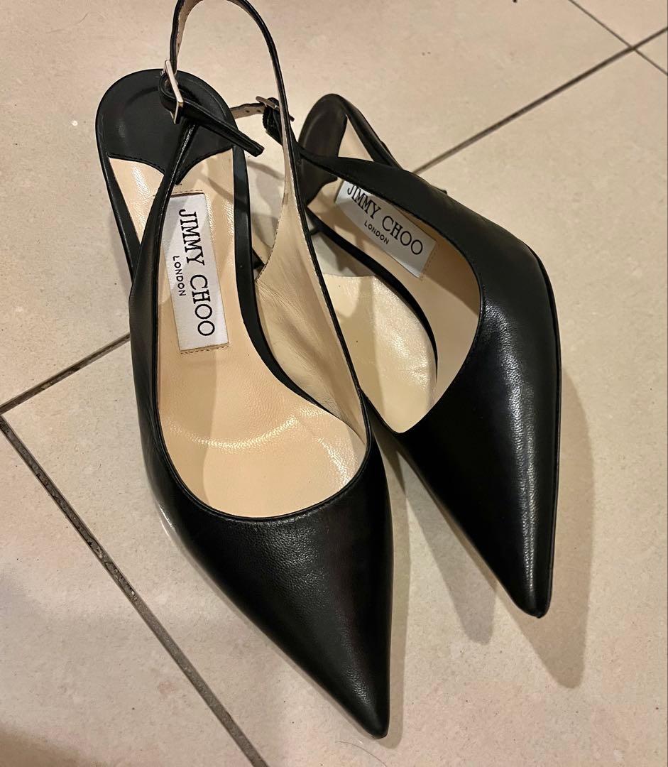JIMMY CHOO 36(23cm)黒スリングバック6cmヒール　ジミーチュウ