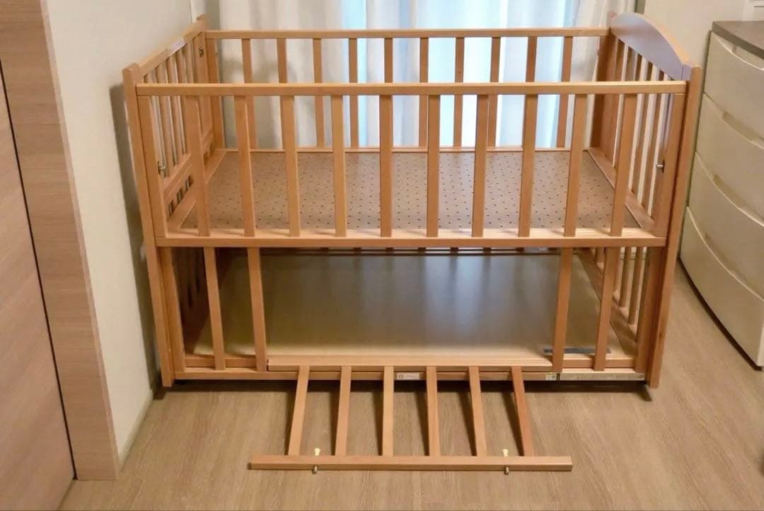 ヤマサキ ツーオープン　ベビーベッド（添い寝対応／70×120cm 国産)