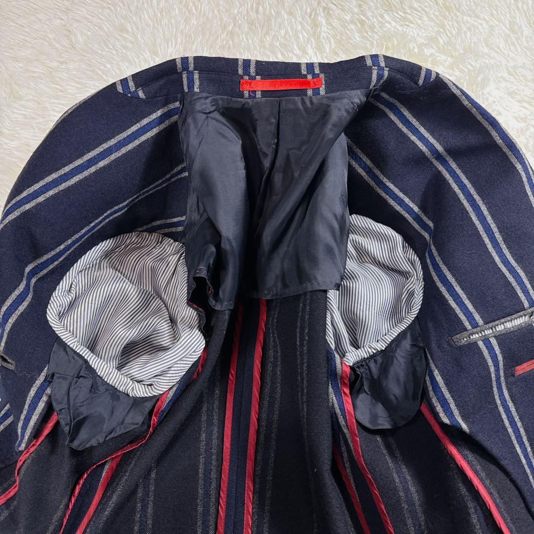 【イタリア製】ハケットロンドン 銀ボタン ストライプ テーラードジャケット 40