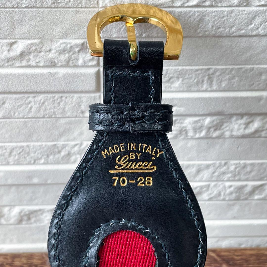 レア グッチ シェリー ライン ホースビット コットン × レザー ベルト