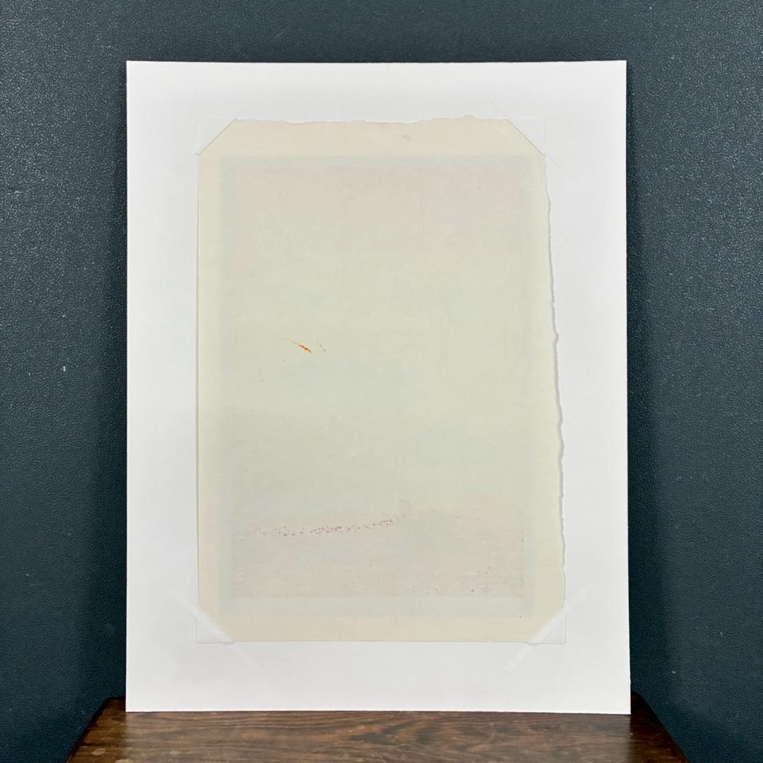 美品 牧野宗則「流れは広く」木版画 1998年制作 直筆サイン入 オリジナル額装