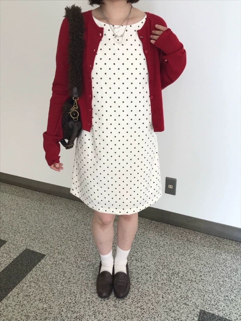 完売品 ドット柄 ミニ丈 ジャンスカ TINA：JOJUN