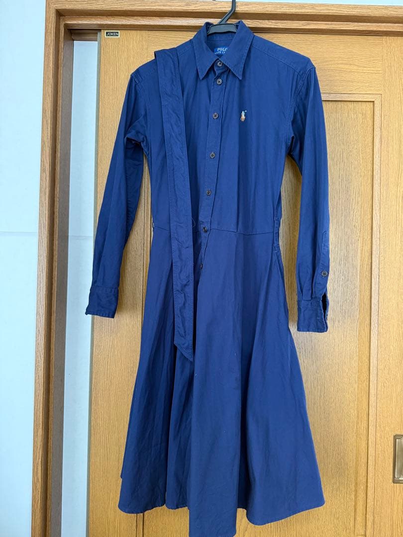 【セール】POLO Ralph Laurenネイビー シャツワンピース 鹿の子