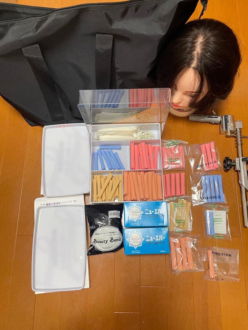 moe　美容師国家試験　ワインディング　セット　黒カバンセット オマケ付き