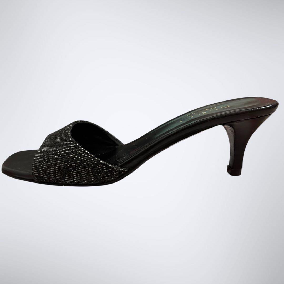 良品✨　GUCCI グッチ　GG サンダル　ミュール　ヒール　ブラック　23㎝