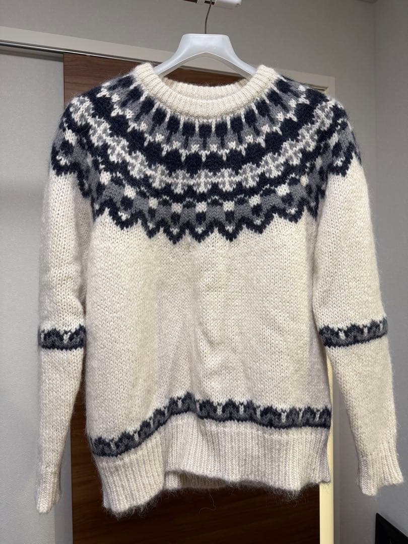 トップス BATONER MOHAIR NORDIC CREW NECK