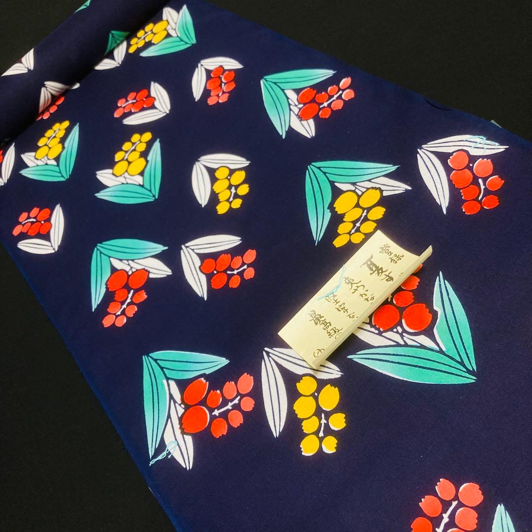 着物と帯オレンジ y219◾️未使用美品割と綺麗な木綿浴衣反物24点まとめて◾️