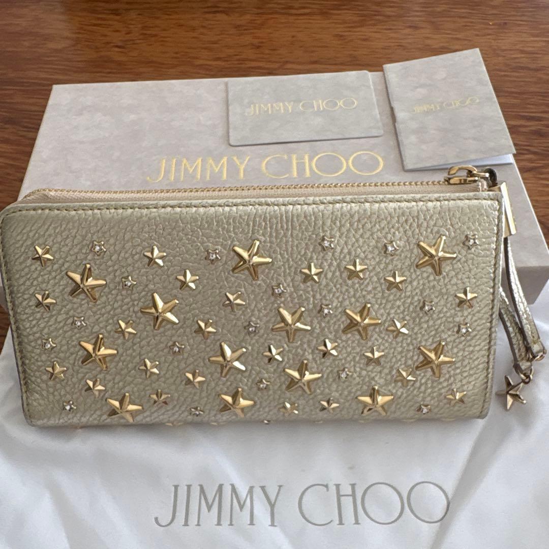 JIMMY CHOO ゴールド 星型スタッズ 長財布