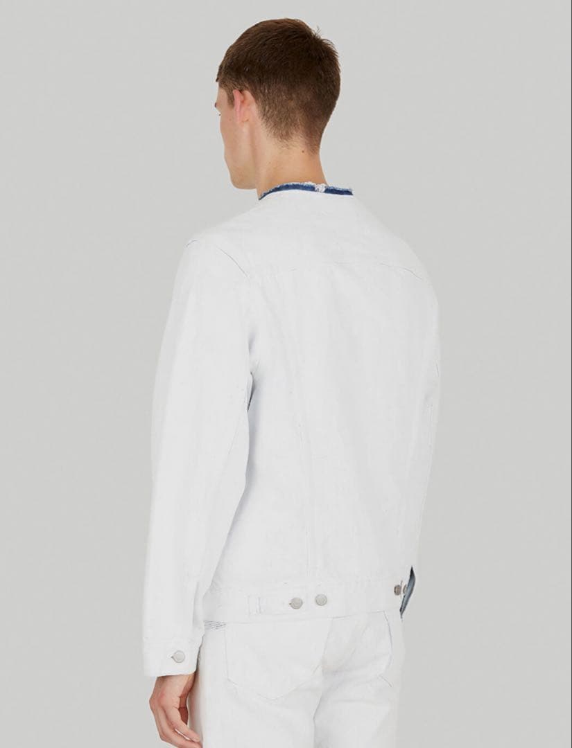 定価18万 メゾンマルジェラ 21aw ペンキ デニム ジャケット 白46