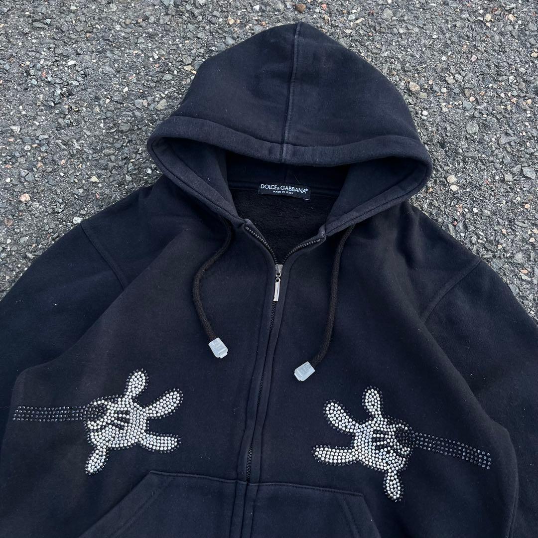 DOLCE&GABBANA 00s ジップパーカー　ミッキー　ラメ　短丈　y2k