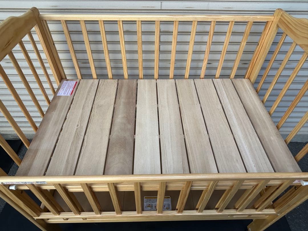 【引取・配達】カトージ　ハイシートベビーベッド（ナチュラル）　尼崎・大阪