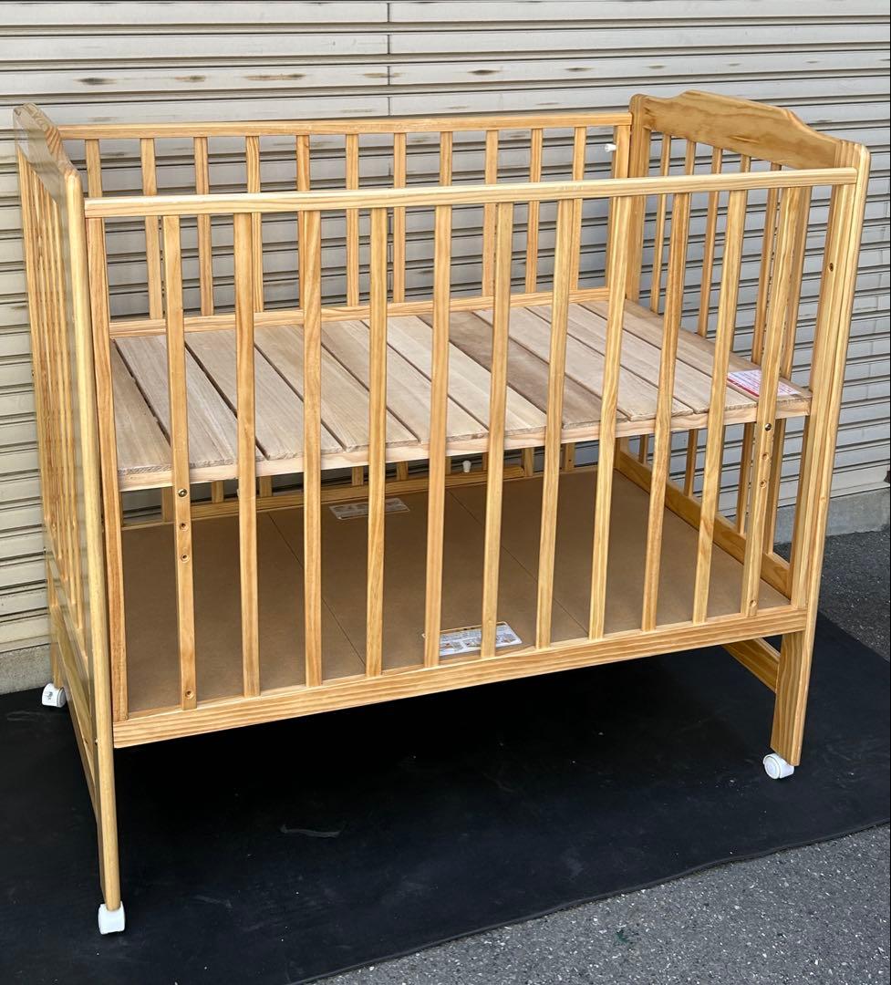 【引取・配達】カトージ　ハイシートベビーベッド（ナチュラル）　尼崎・大阪