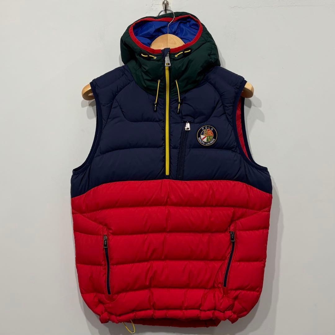 美品 ポロ ラルフローレン GLACIER COLORBLOCK ダウン ベスト