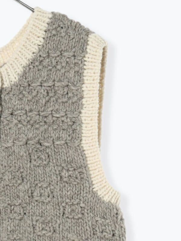 SM2＊ tsuharu ＊ペルーニット手編み前後着ベスト＊ベージュ★ 新品 ★