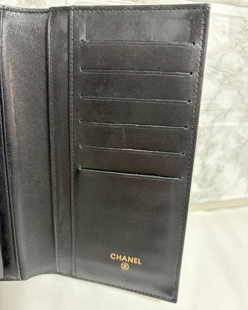 【CHANEL 】シャネル 長財布 キャビアスキン ココマーク ブラック