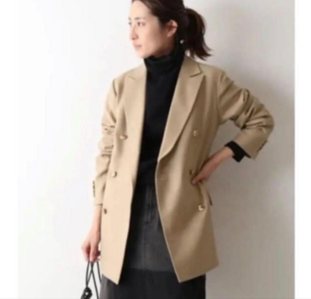 タグ付⚑ フレームワーク　ダブルブレストジャケット カシミヤ　金ボタン　ベージュ