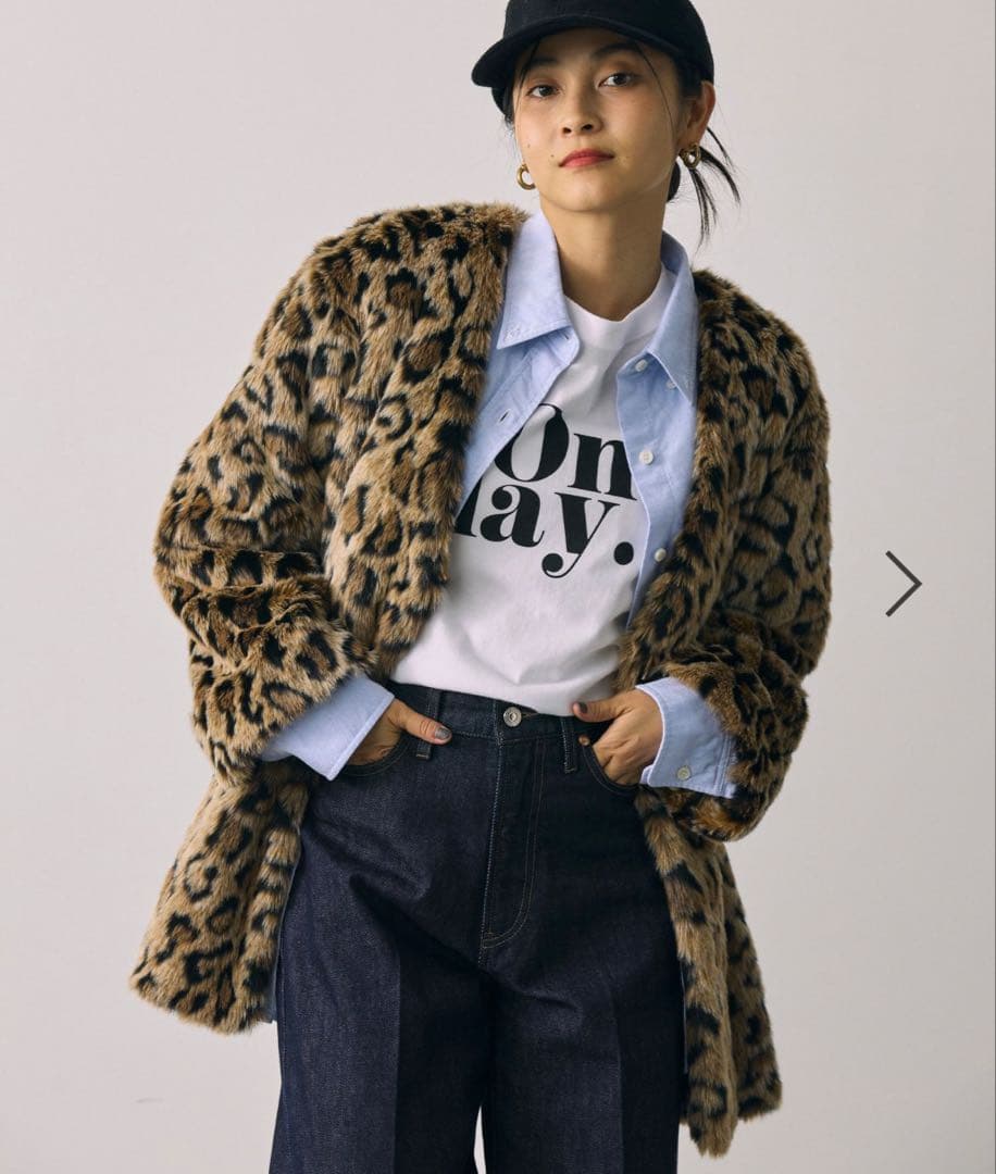 レオパードノーカラージャケット　BABYLONE