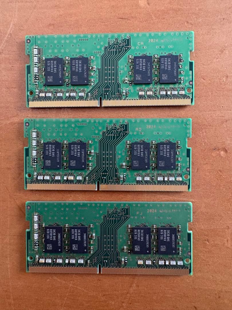 ⭐︎ドラえもん出品Samsung DDR4 8GB メモリー 3枚セット