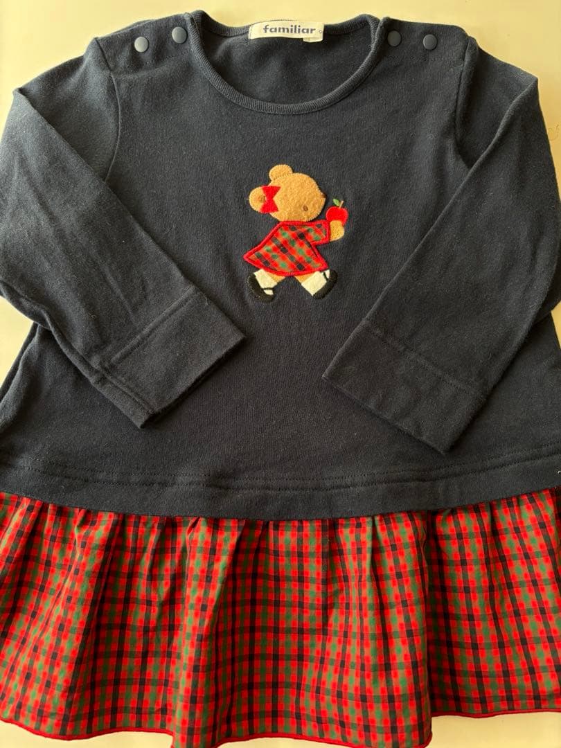 新品　タグ付き　familiar ネイビー チュニック　サイズ90