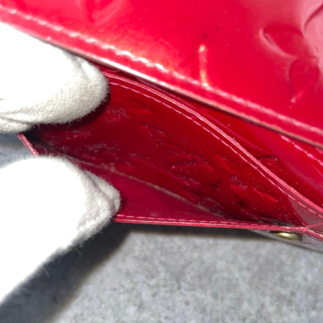 【微美品】LOUIS VUITTON ルイヴィトン　長財布　ヴェルニ　赤　レザー