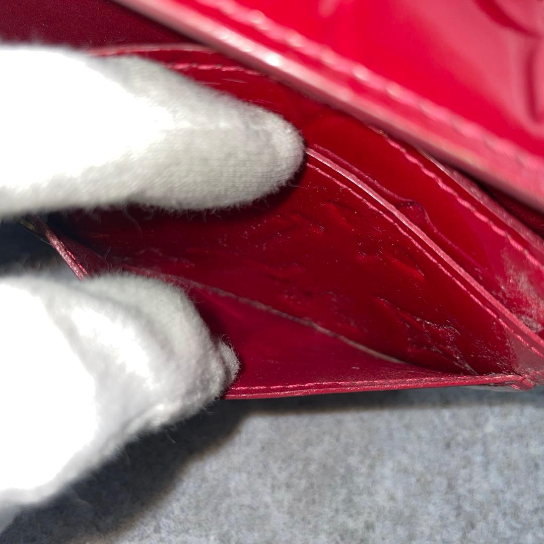 【微美品】LOUIS VUITTON ルイヴィトン　長財布　ヴェルニ　赤　レザー