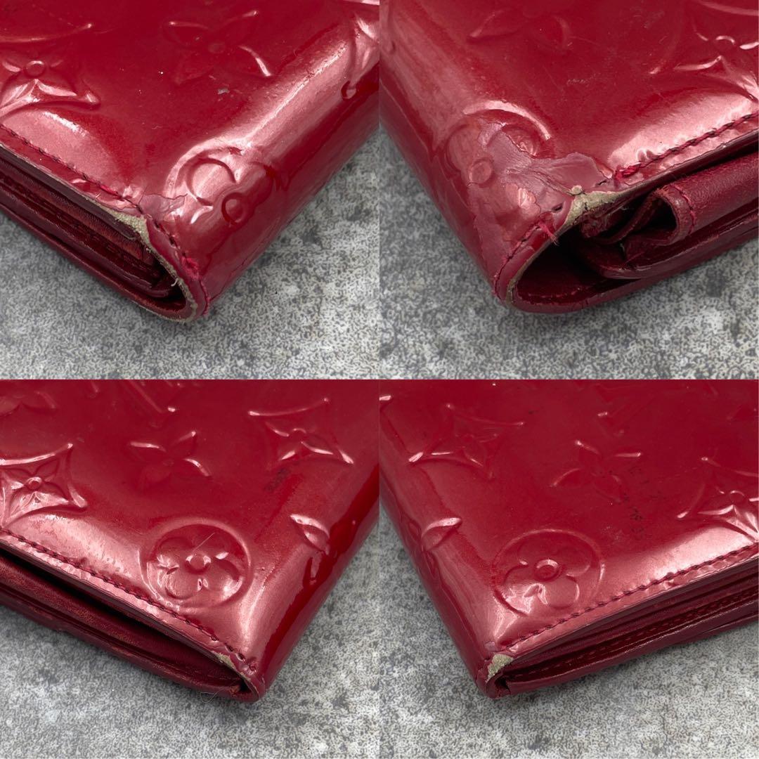 【微美品】LOUIS VUITTON ルイヴィトン　長財布　ヴェルニ　赤　レザー
