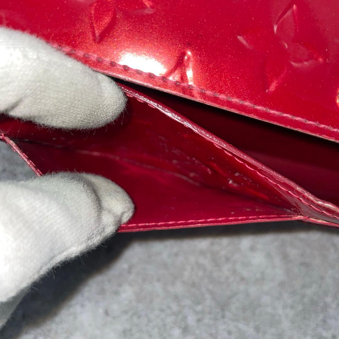 【微美品】LOUIS VUITTON ルイヴィトン　長財布　ヴェルニ　赤　レザー