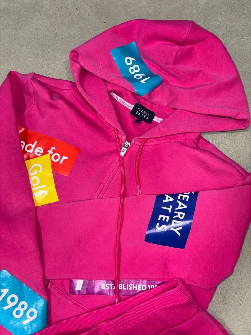 （美品）パーリーゲイツ、フルジップパーカーとスカートのセットアップ、サイズ1