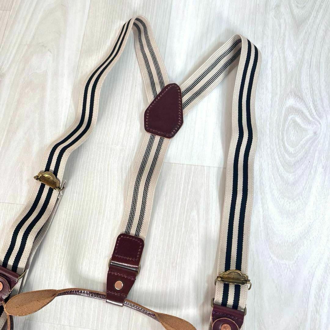 【極美品】GLAD HAND/グラッドハンド　サスペンダー　レザー　ロゴ入り