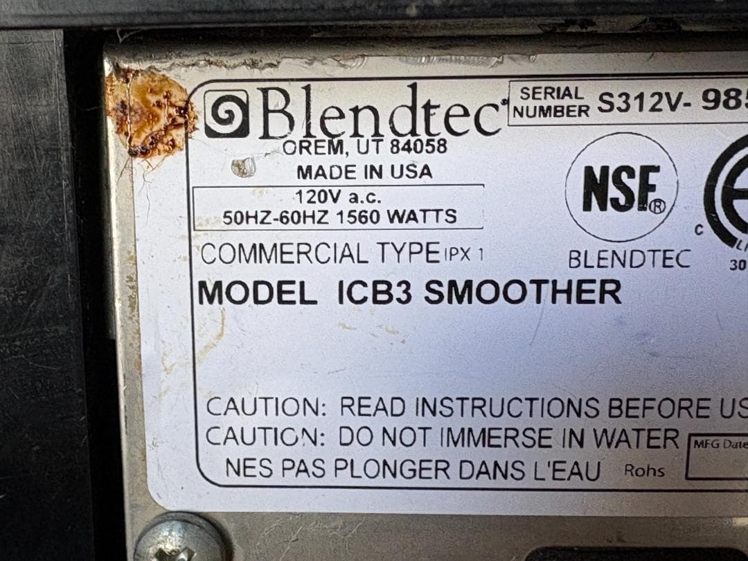 Blendtec ブレンテック 業務用ブレンダー ICB3 SMOOTHER
