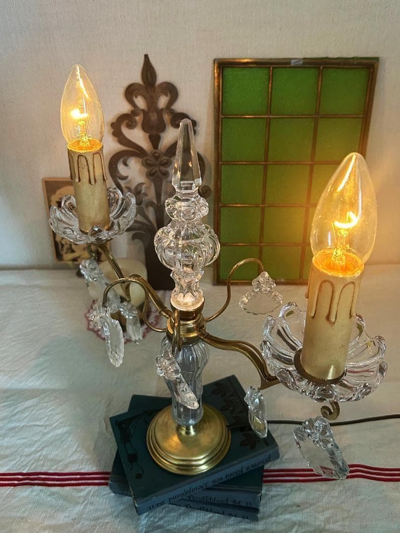 キャンドル　ランプ　 蝋燭　シャンデリア　ブロカント　フランスアンティーク