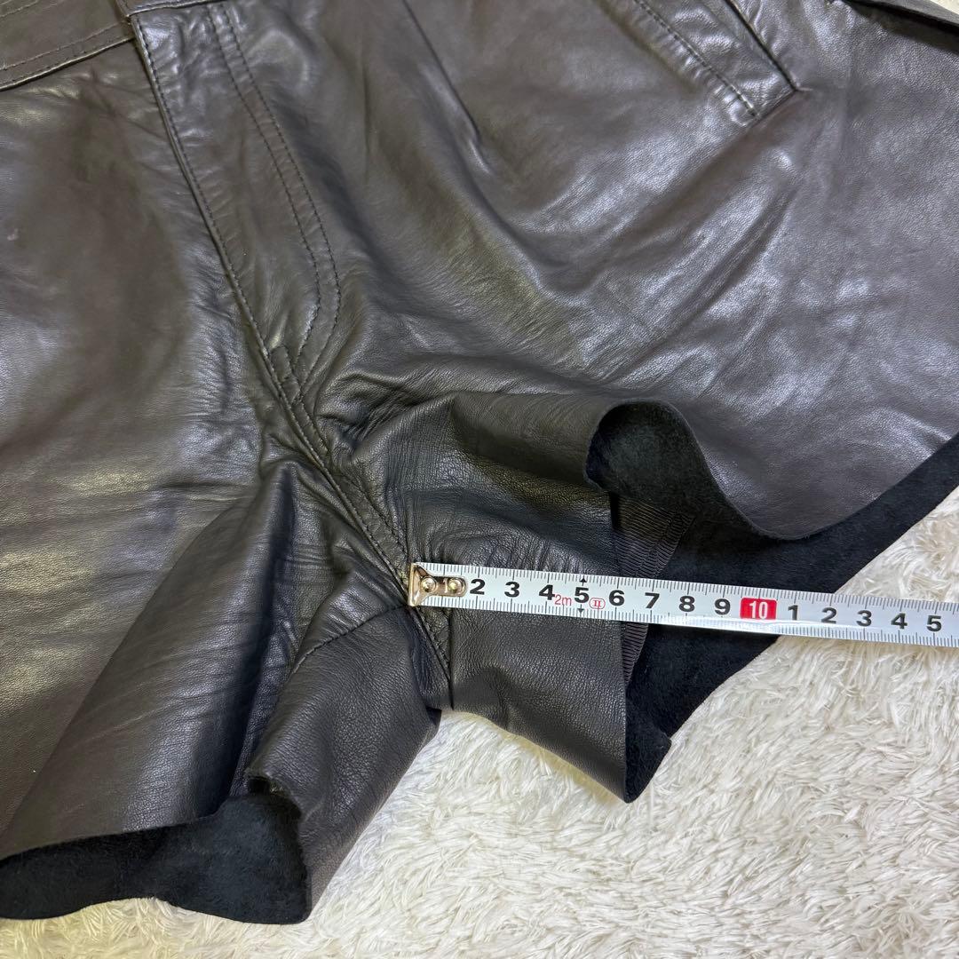 【DIESEL】26 レザーショートパンツ 羊革 ブラック レディース