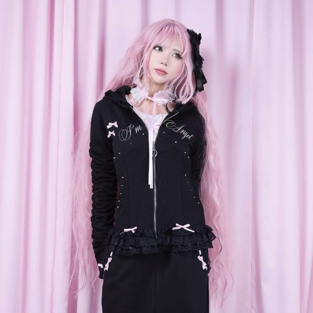 トップス AVENCHUMU I'm Angel frill zip foodie