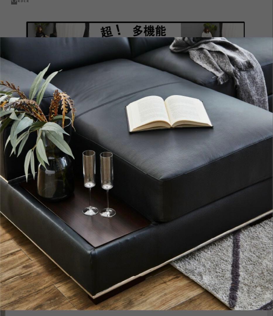 コーナーソファー 超大型 ホテルラウンジ 革張りカウチのみ