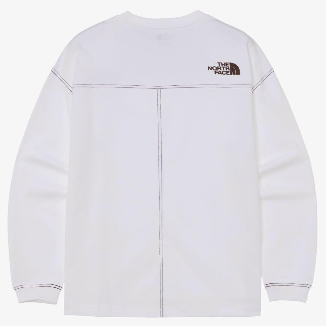 ‼️完売品‼️ 韓国限定ノースフェイス ロゴ刺繍 ステッチ 長袖 ロンT L