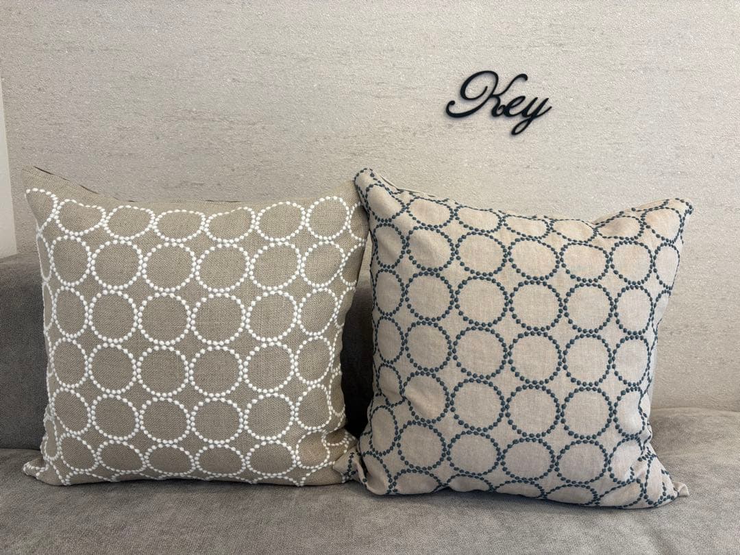 ミナペルホネン　ハンドメイドクッションカバー★タンバリン ベージュxホワイト