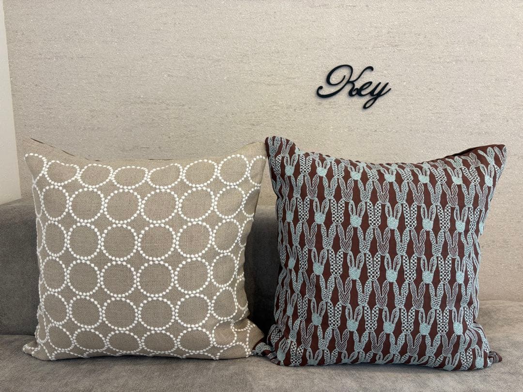 ミナペルホネン　ハンドメイドクッションカバー★タンバリン ベージュxホワイト